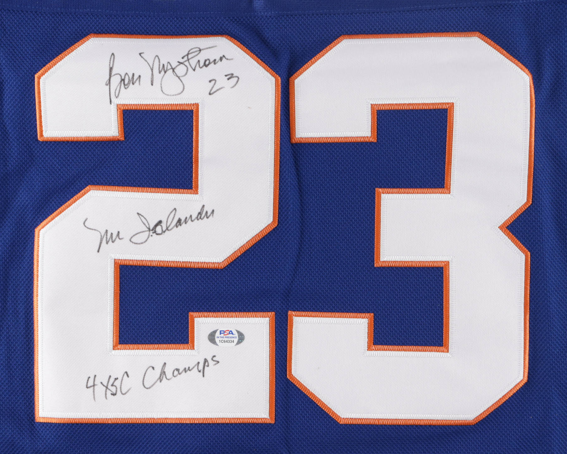 Bob Nystrom Signed Islanders Jersey Inscribed "Mr. Islander" and "4x SC Champs" (PSA) at PristineAuction.com Bob Nystrom Signed Islanders Jersey Inscribed "Mr. Islander" and "4x SC Champs" (PSA) at PristineAuction.com
