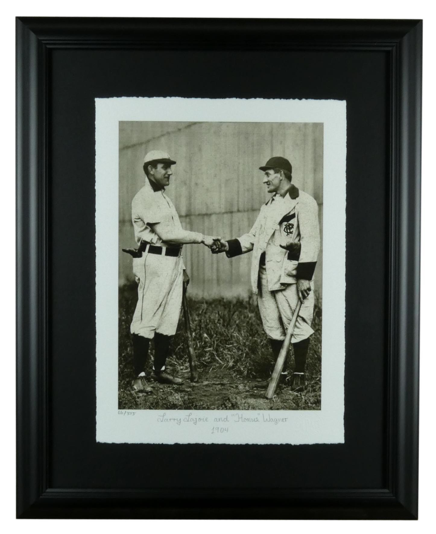 Larry Lajoie & Honus Wagner Custom Framed LE Giclee Display at PristineAuction.com Larry Lajoie & Honus Wagner Custom Framed LE Giclee Display at PristineAuction.com