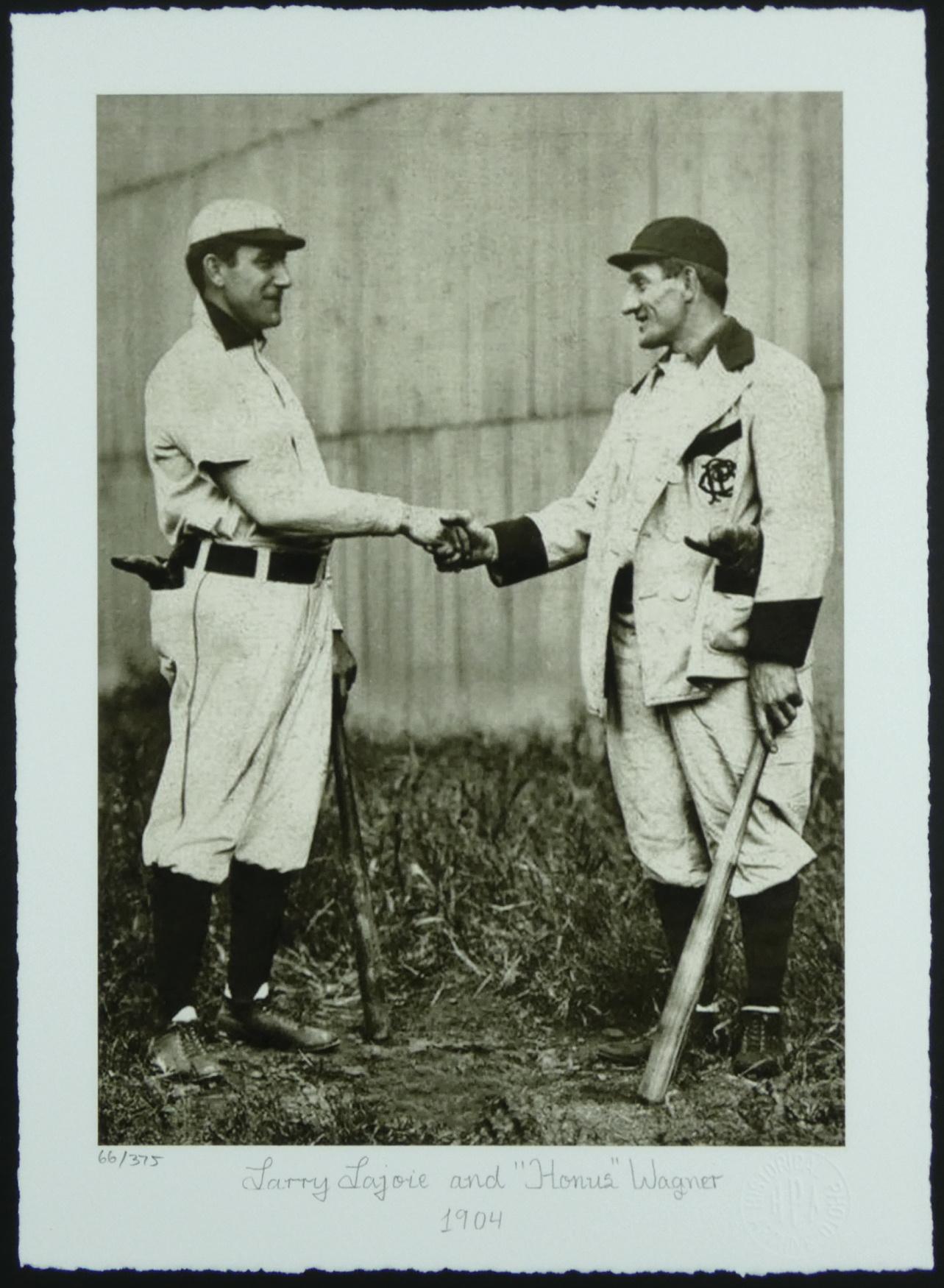 Larry Lajoie & Honus Wagner Custom Framed LE Giclee Display at PristineAuction.com Larry Lajoie & Honus Wagner Custom Framed LE Giclee Display at PristineAuction.com