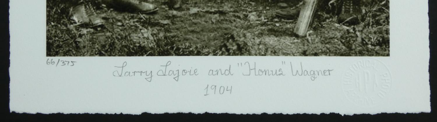 Larry Lajoie & Honus Wagner Custom Framed LE Giclee Display at PristineAuction.com Larry Lajoie & Honus Wagner Custom Framed LE Giclee Display at PristineAuction.com