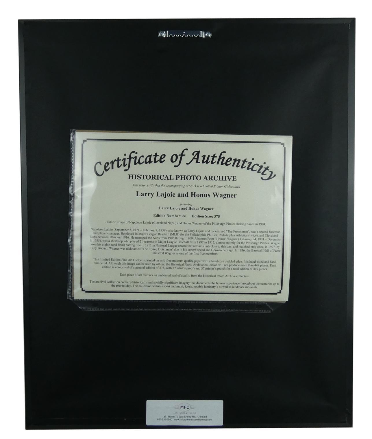 Larry Lajoie & Honus Wagner Custom Framed LE Giclee Display at PristineAuction.com Larry Lajoie & Honus Wagner Custom Framed LE Giclee Display at PristineAuction.com