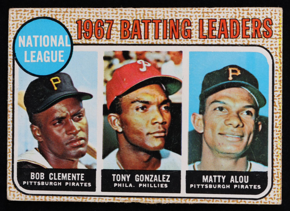 Bob Clemente / Tony Gonzalez / Matty Alou 1968 Topps NL Batting Leaders Venezuelan #1