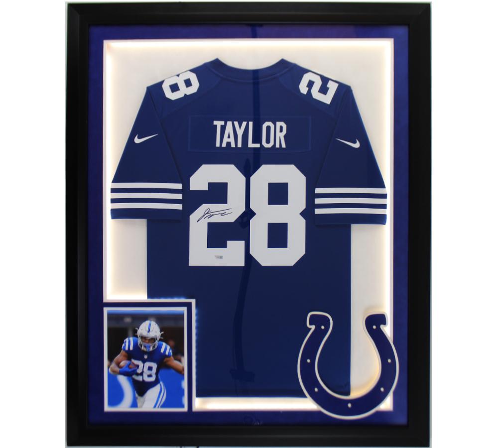 Jonathan Taylor Signed Colts Custom Framed LED Jersey Display (Fanatics) at PristineAuction.com Jonathan Taylor Signed Colts Custom Framed LED Jersey Display (Fanatics) at PristineAuction.com