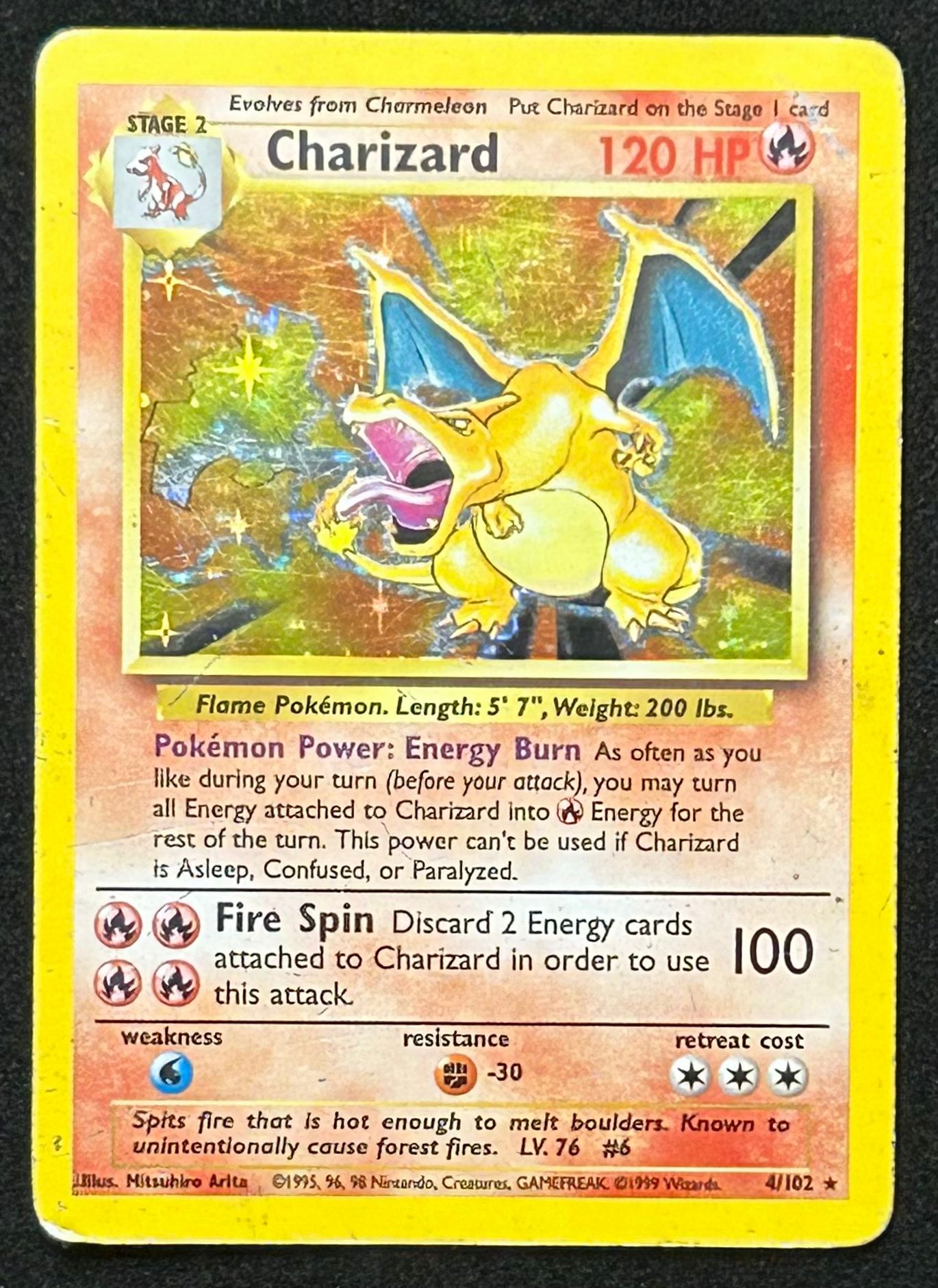 Charizard 1999 Pokemon Base Unlimited #4 Holo at PristineAuction.com Charizard 1999 Pokemon Base Unlimited #4 Holo at PristineAuction.com