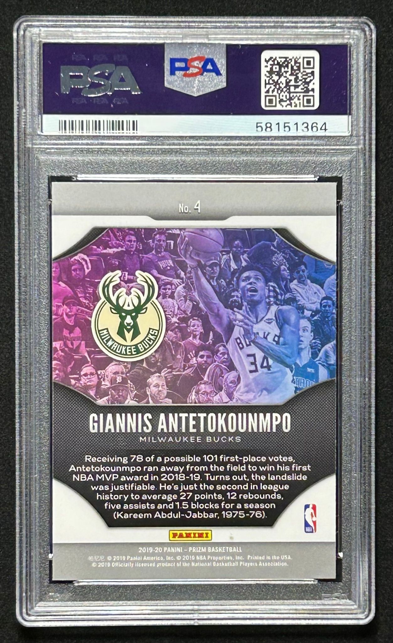 Giannis Antetokounmpo 2019-20 Panini Prizm Fireworks #4 (PSA 10) at PristineAuction.com Giannis Antetokounmpo 2019-20 Panini Prizm Fireworks #4 (PSA 10) at PristineAuction.com