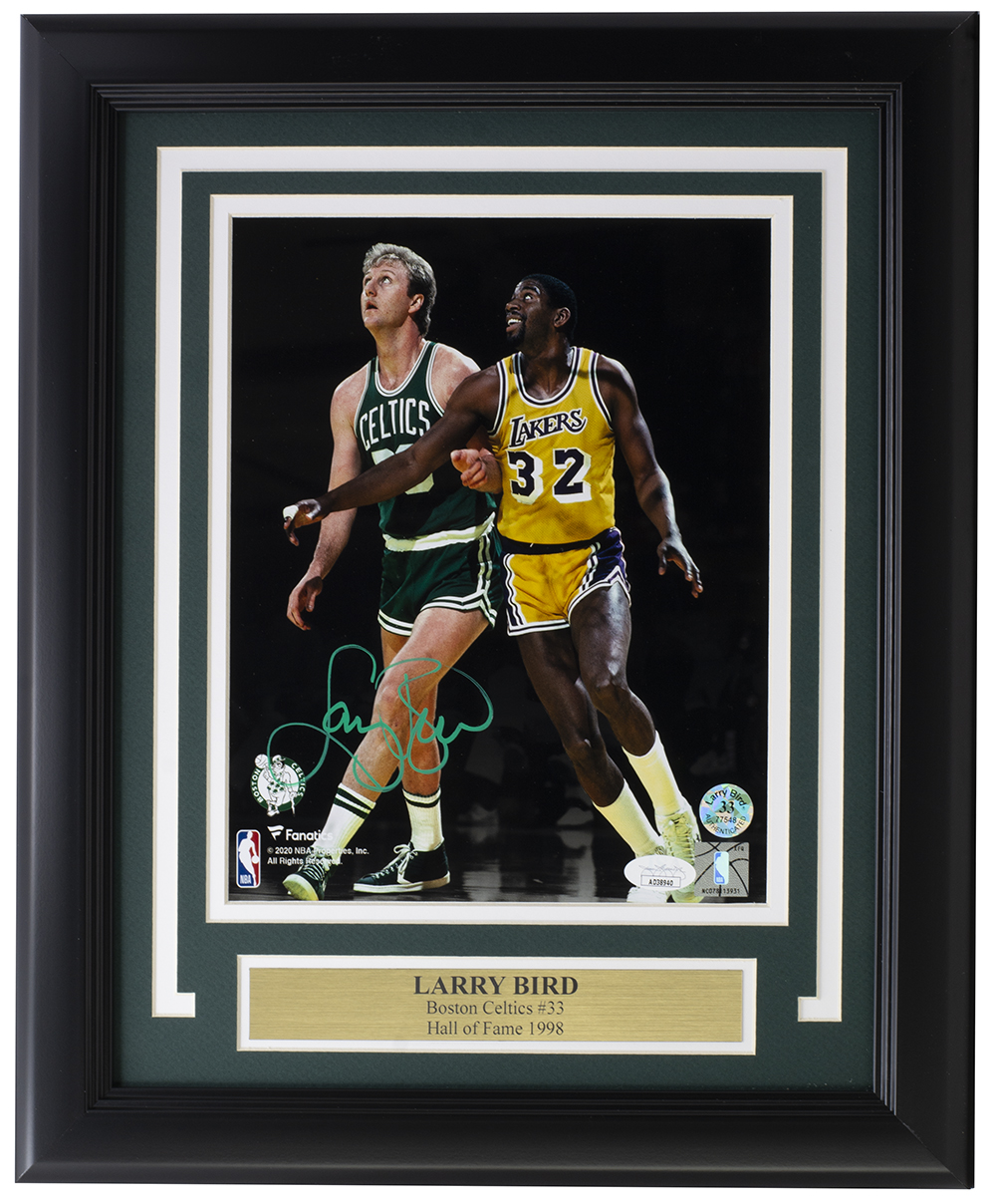 Larry Bird Signed Celtics Custom Framed Photo (JSA & Bird) at PristineAuction.com Larry Bird Signed Celtics Custom Framed Photo (JSA & Bird) at PristineAuction.com
