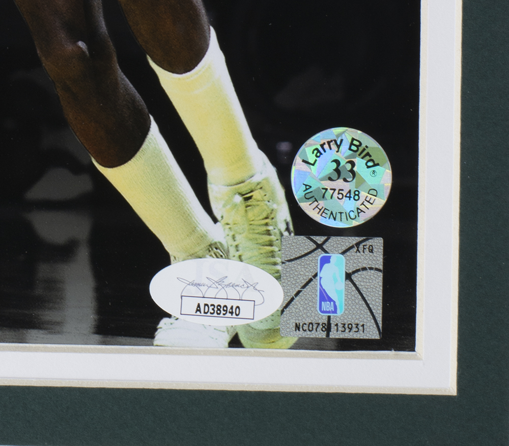 Larry Bird Signed Celtics Custom Framed Photo (JSA & Bird) at PristineAuction.com Larry Bird Signed Celtics Custom Framed Photo (JSA & Bird) at PristineAuction.com