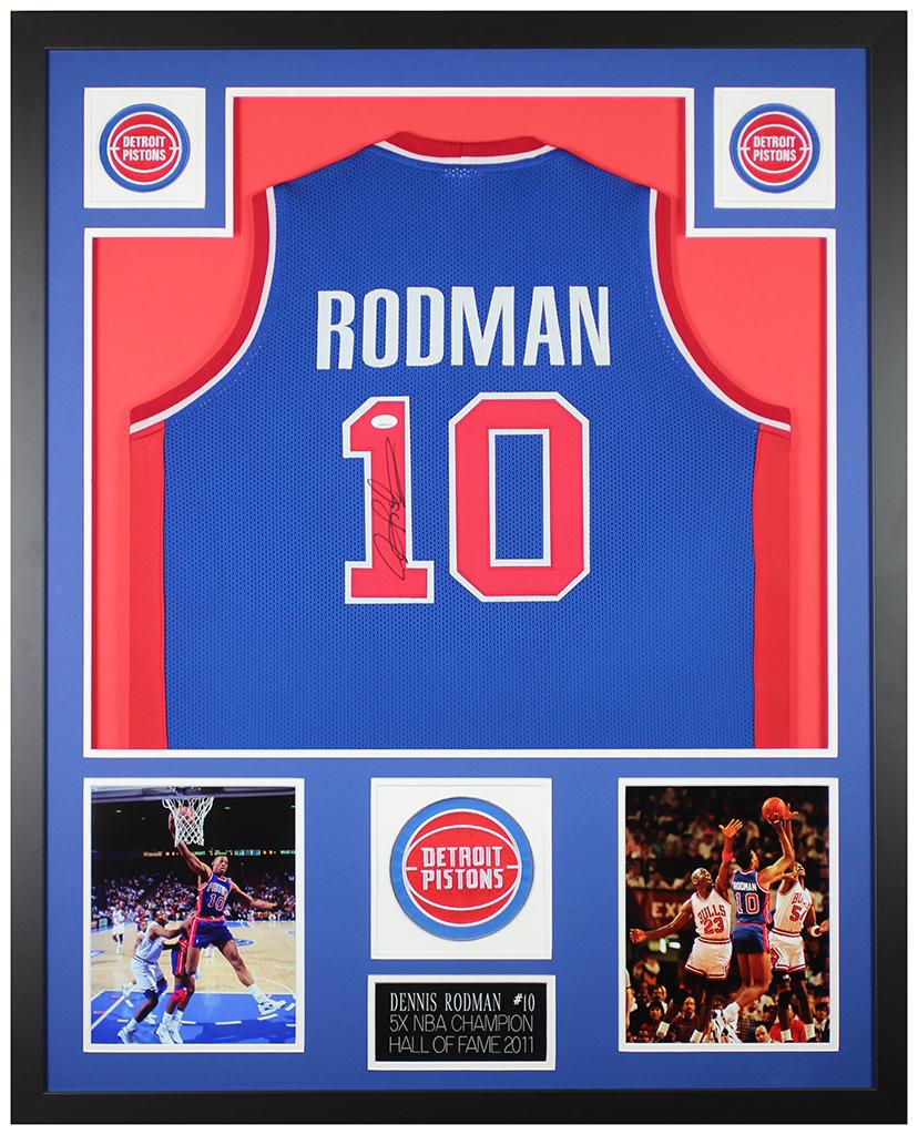 Dennis Rodman Signed Custom Framed Jersey Display (JSA) at PristineAuction.com Dennis Rodman Signed Custom Framed Jersey Display (JSA) at PristineAuction.com