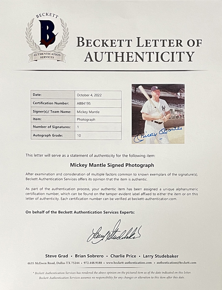 Mickey Mantle Signed Yankees Custom Framed Photo Display (Beckett) at PristineAuction.com Mickey Mantle Signed Yankees Custom Framed Photo Display (Beckett) at PristineAuction.com