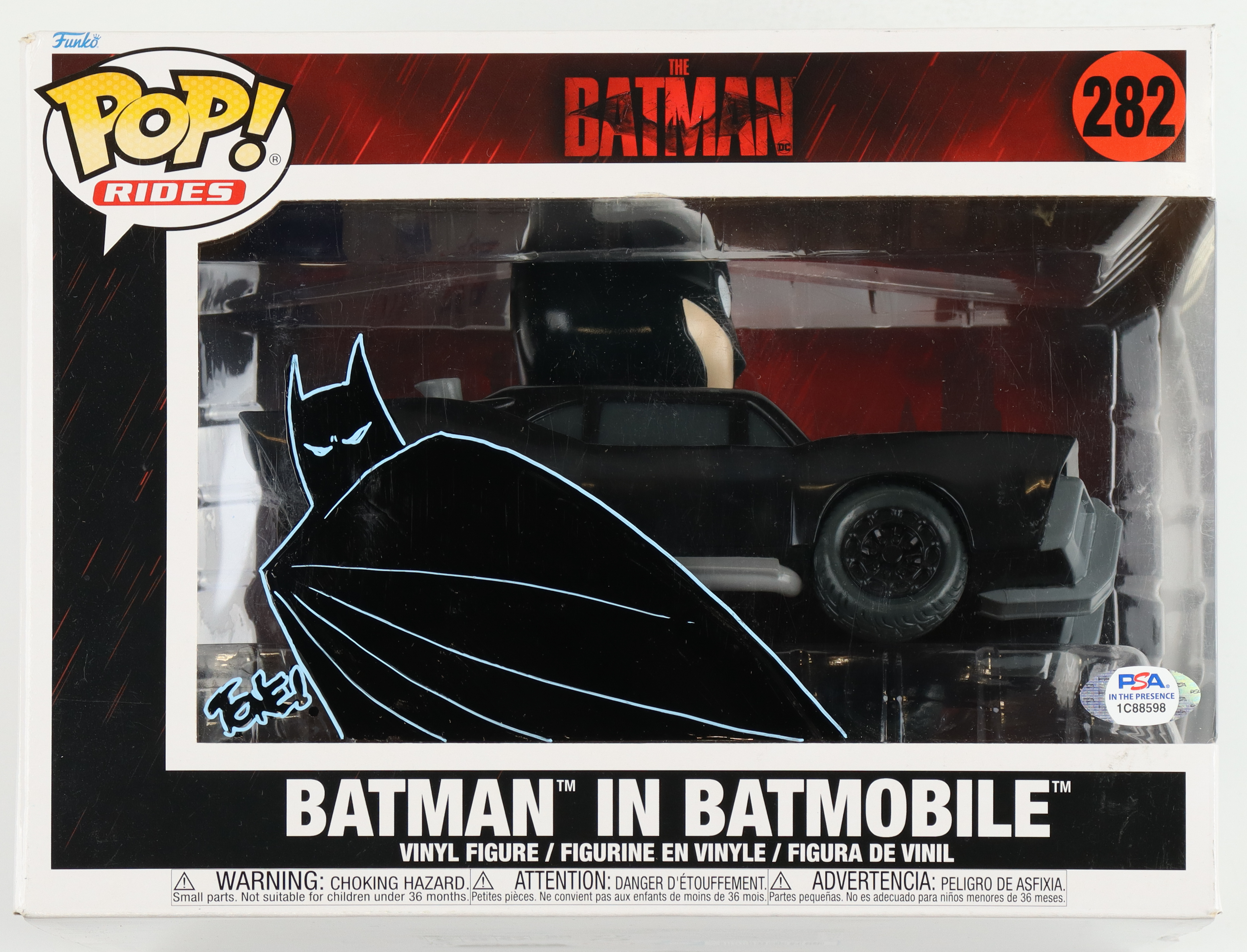 Tone Rodriguez Signed "The Batman" #282 Batman in Batmobile Funko Pop! Vinyl Figure with Sketch (PSA) at PristineAuction.com Tone Rodriguez Signed "The Batman" #282 Batman in Batmobile Funko Pop! Vinyl Figure with Sketch (PSA) at PristineAuction.com