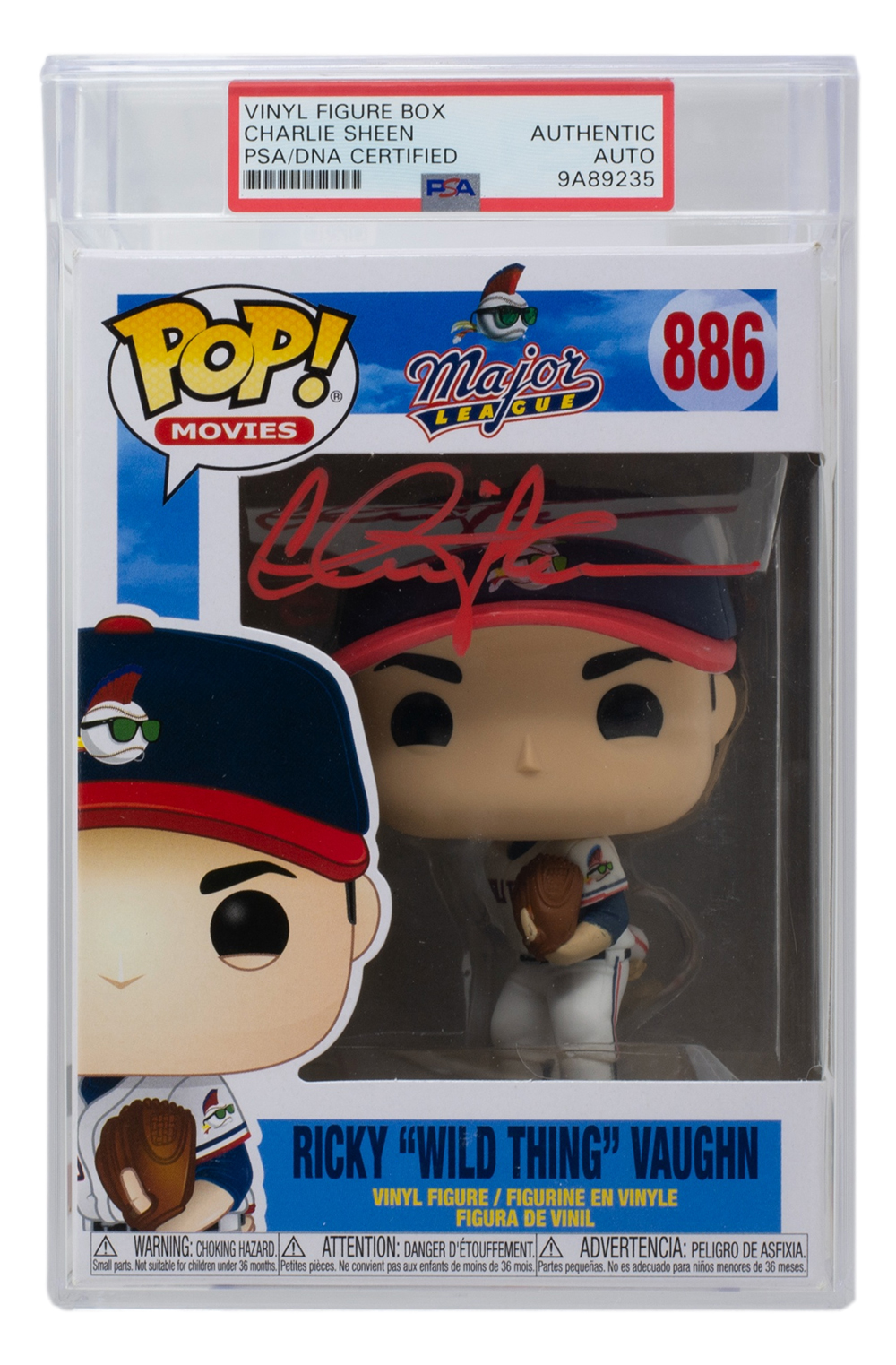 Charlie Sheen Signed "Major League" #886 Ricky 'Wild Thing' Vaughn Funko Pop! Vinyl Figure (PSA) at PristineAuction.com Charlie Sheen Signed "Major League" #886 Ricky 'Wild Thing' Vaughn Funko Pop! Vinyl Figure (PSA) at PristineAuction.com