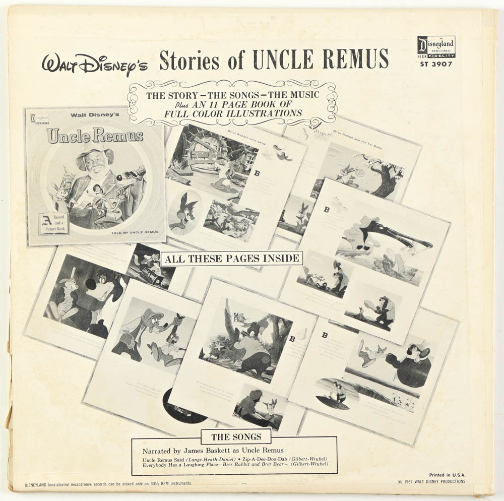 1957 "Walt Disney's Stories of Uncle Remus" Vinyl LP Record at PristineAuction.com 1957 "Walt Disney's Stories of Uncle Remus" Vinyl LP Record at PristineAuction.com