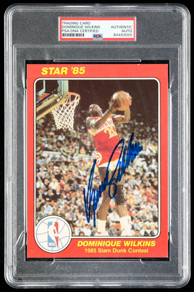 Dominique Wilkins Signed 1985 Star Slam Dunk Supers 5x7 #8 (PSA) at PristineAuction.com Dominique Wilkins Signed 1985 Star Slam Dunk Supers 5x7 #8 (PSA) at PristineAuction.com