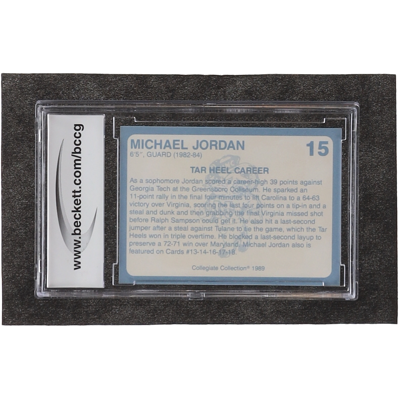 Michael Jordan 1989-90 North Carolina Collegiate Collection #15 (BCCG 10) at PristineAuction.com Michael Jordan 1989-90 North Carolina Collegiate Collection #15 (BCCG 10) at PristineAuction.com