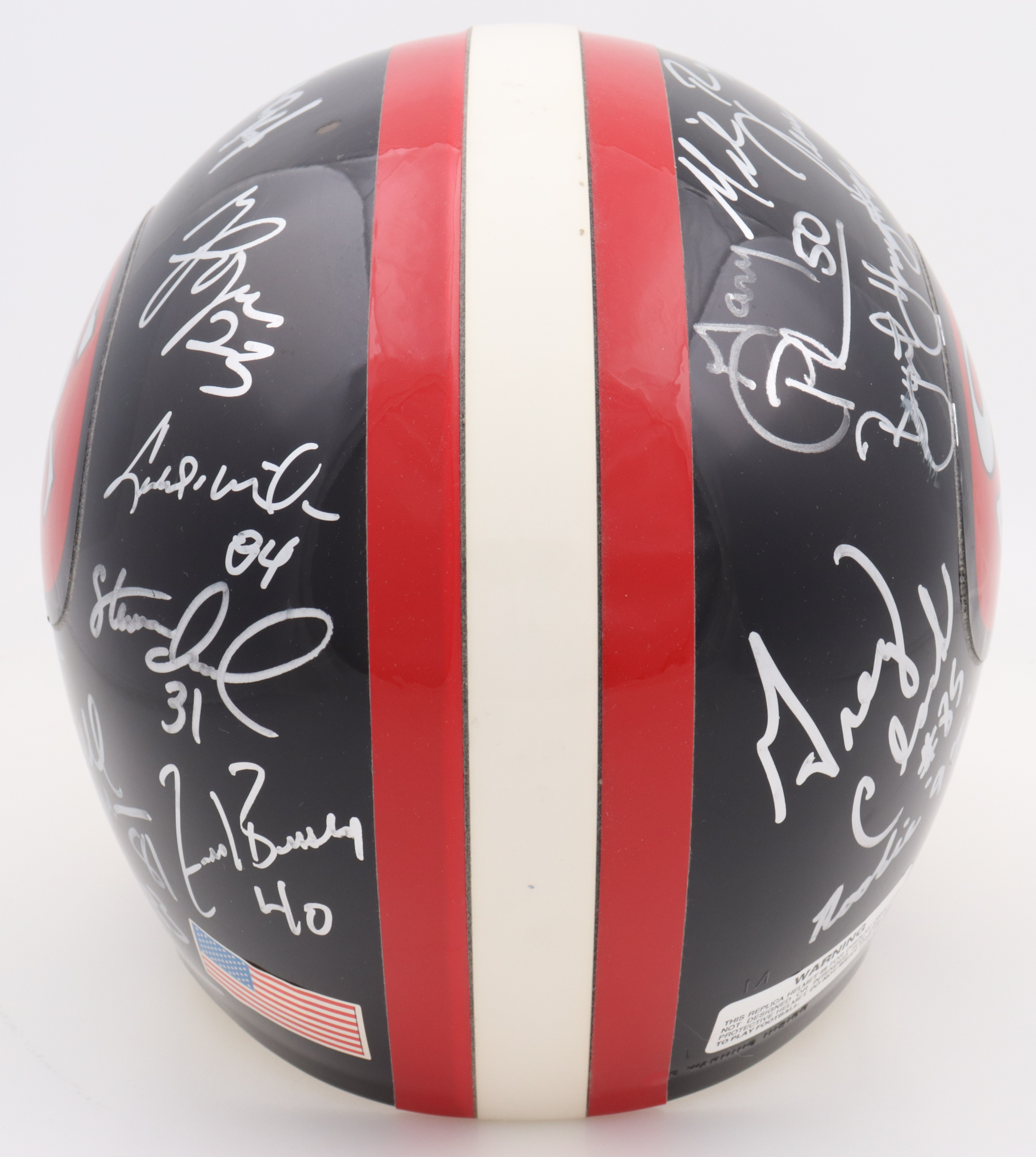 49ers HOFers & Stars Full-Size Matte Black Throwback Helmet Signed by (18) with Jimmy Johnson, Terrell Owens, Jesse Sapolu, Thomas Rathman with Multiple Inscriptions (JSA) at PristineAuction.com 49ers HOFers & Stars Full-Size Matte Black Throwback Helmet Signed by (18) with Jimmy Johnson, Terrell Owens, Jesse Sapolu, Thomas Rathman with Multiple Inscriptions (JSA) at PristineAuction.com