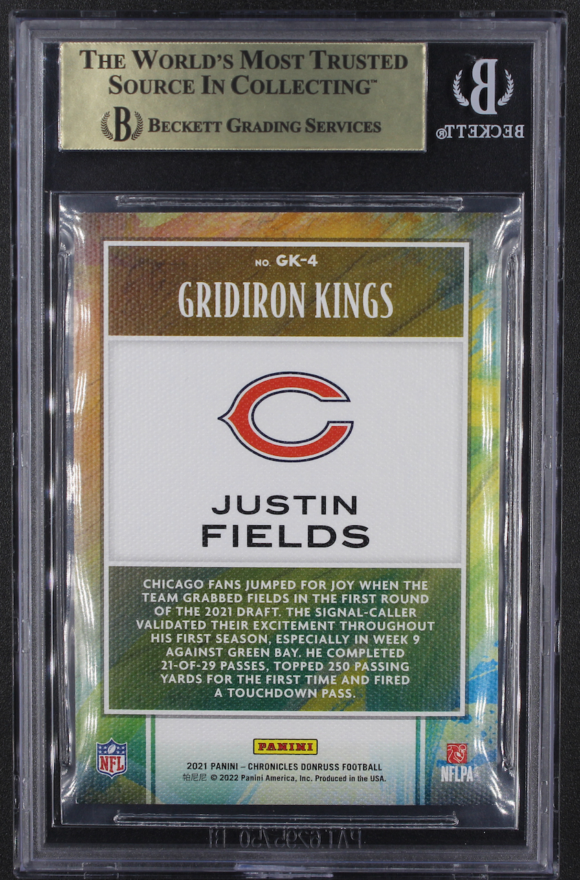 Justin Fields 2021 Panini Chronicles Gridiron Kings Pink #4 RC (BGS 9.5) at PristineAuction.com Justin Fields 2021 Panini Chronicles Gridiron Kings Pink #4 RC (BGS 9.5) at PristineAuction.com
