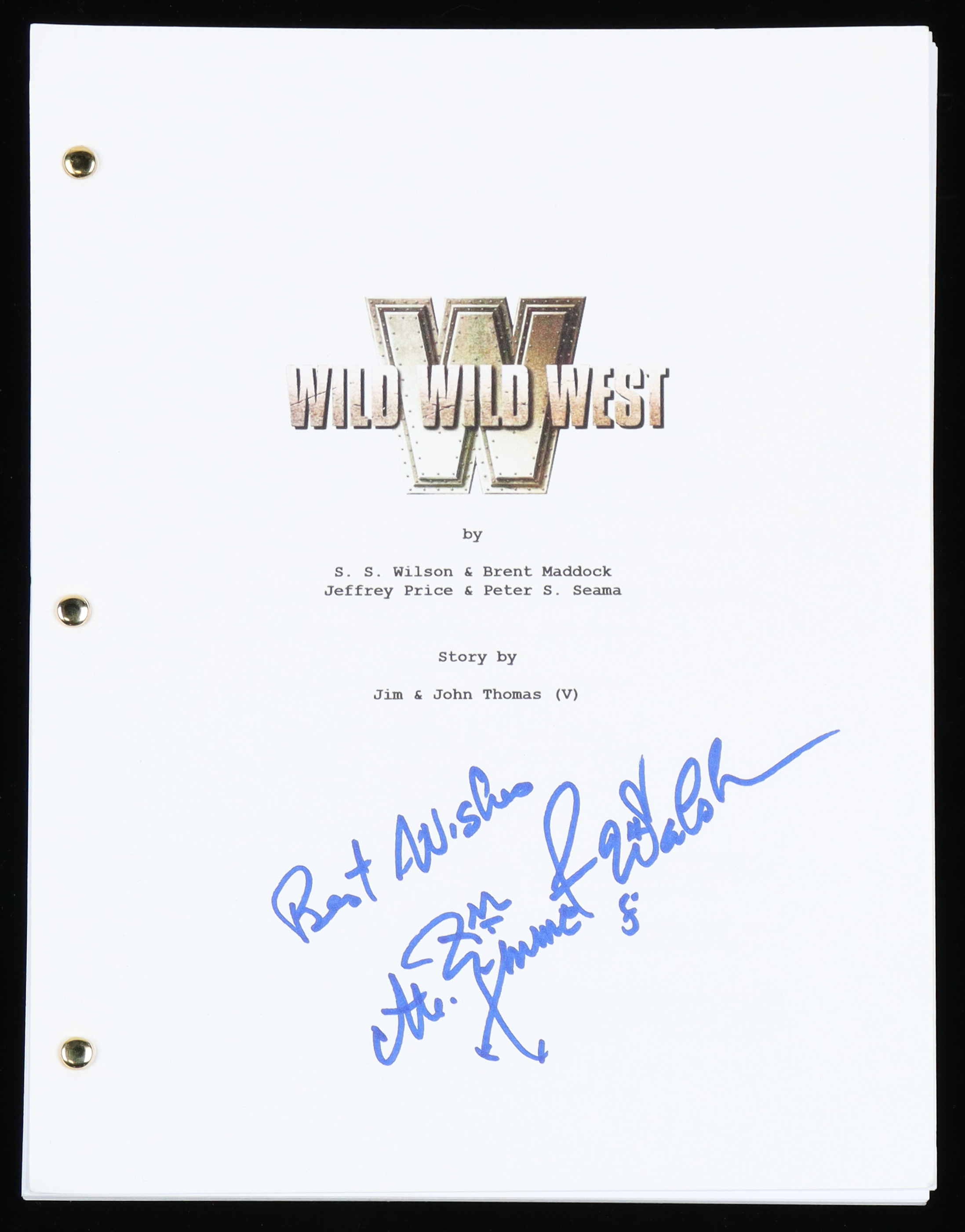 M. Emmet Walsh Signed "Wild Wild West" Movie Script Inscribed "Best Wishes" (AutographCOA) at PristineAuction.com M. Emmet Walsh Signed "Wild Wild West" Movie Script Inscribed "Best Wishes" (AutographCOA) at PristineAuction.com