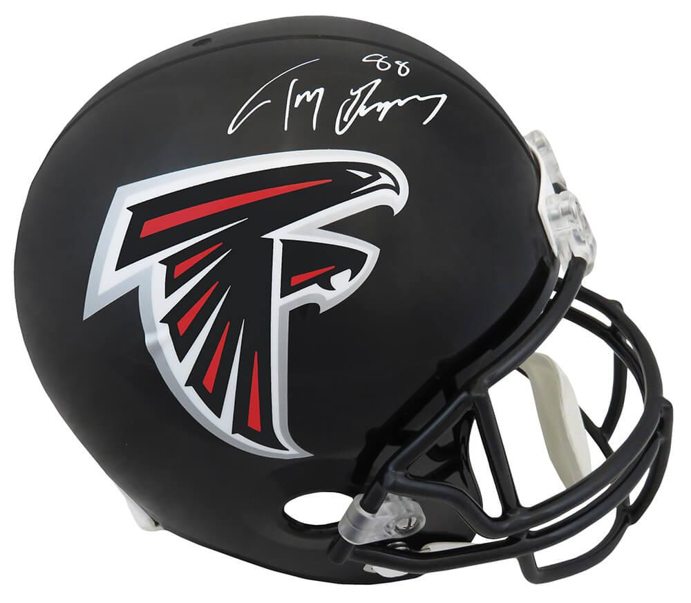 Tony Gonzalez Signed Falcons Full-Size Matte Black Helmet (Schwartz ...