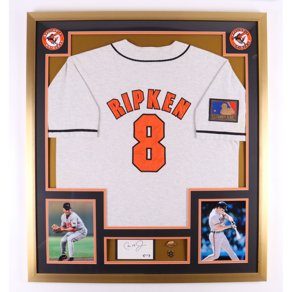 Cal Ripken Jr. Signed Orioles Custom Framed Cut Display with Jersey ...