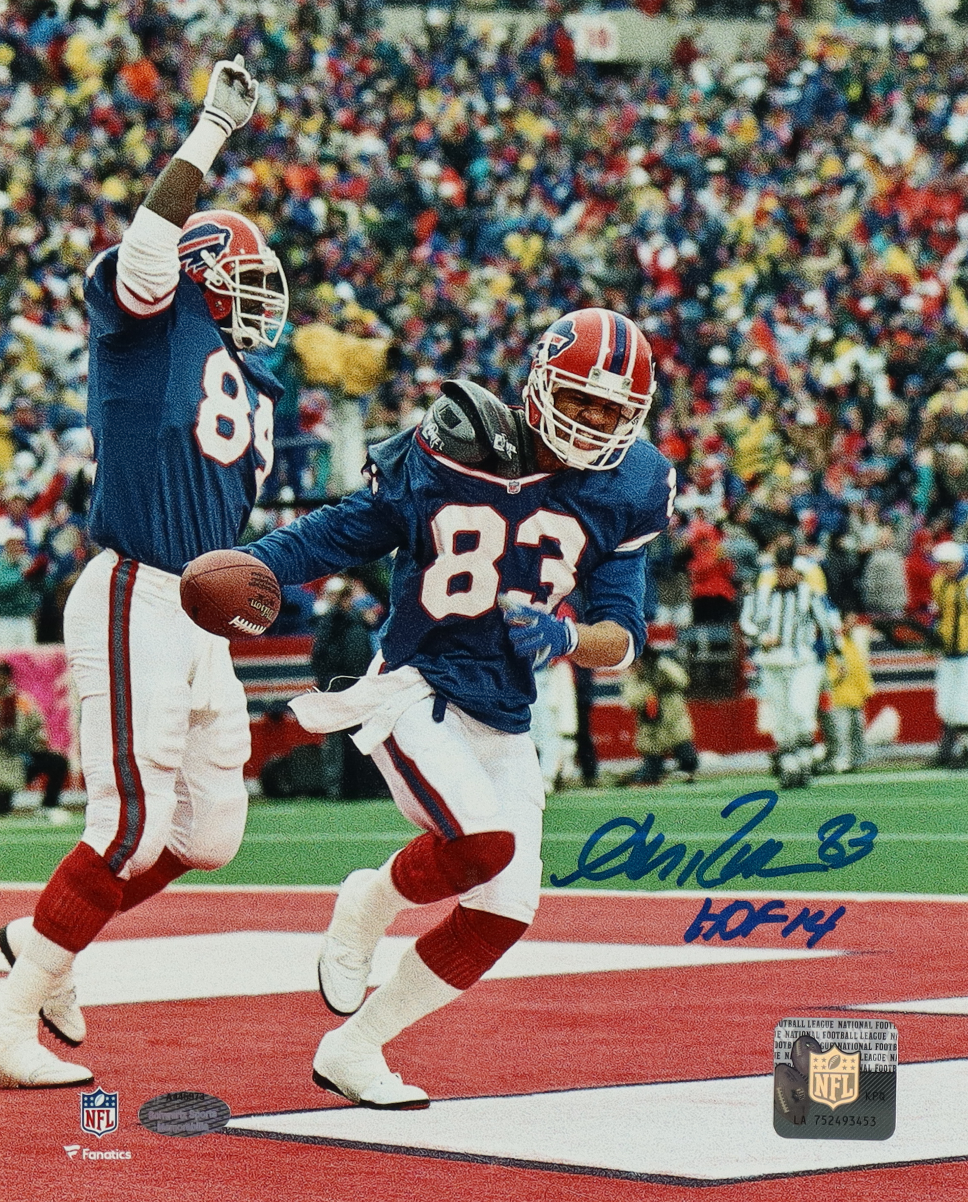 Andre Reed Signed Bills 8x10 Photo Inscribed 