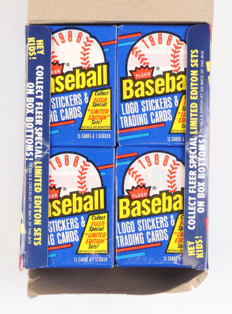 1988 Fleer Baseball Wax Box with (36) Packs Pristine Auction