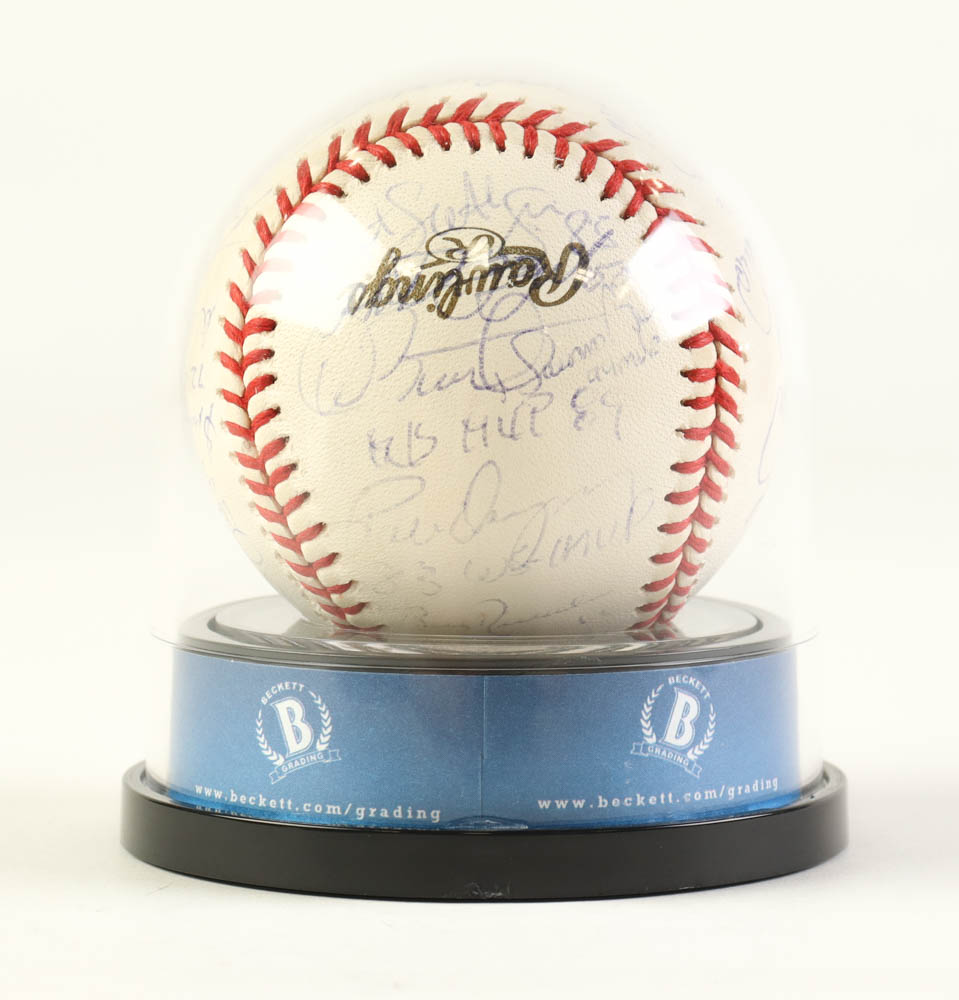 2000 World Series MVP Logo Baseball by (25) with Derek Jeter, Mariano Rivera, Reggie Jackson, Don Larsen with Multiple Inscriptions (Beckett & Steiner) at PristineAuction.com 2000 World Series MVP Logo Baseball by (25) with Derek Jeter, Mariano Rivera, Reggie Jackson, Don Larsen with Multiple Inscriptions (Beckett & Steiner) at PristineAuction.com
