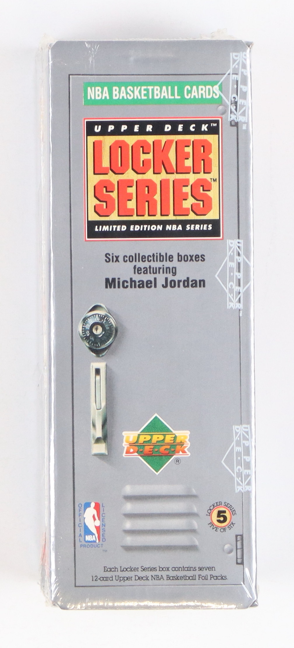 1991 Upper Deck NBA Michael Jordan Locker Series 5 Box with (7) Packs at PristineAuction.com 1991 Upper Deck NBA Michael Jordan Locker Series 5 Box with (7) Packs at PristineAuction.com