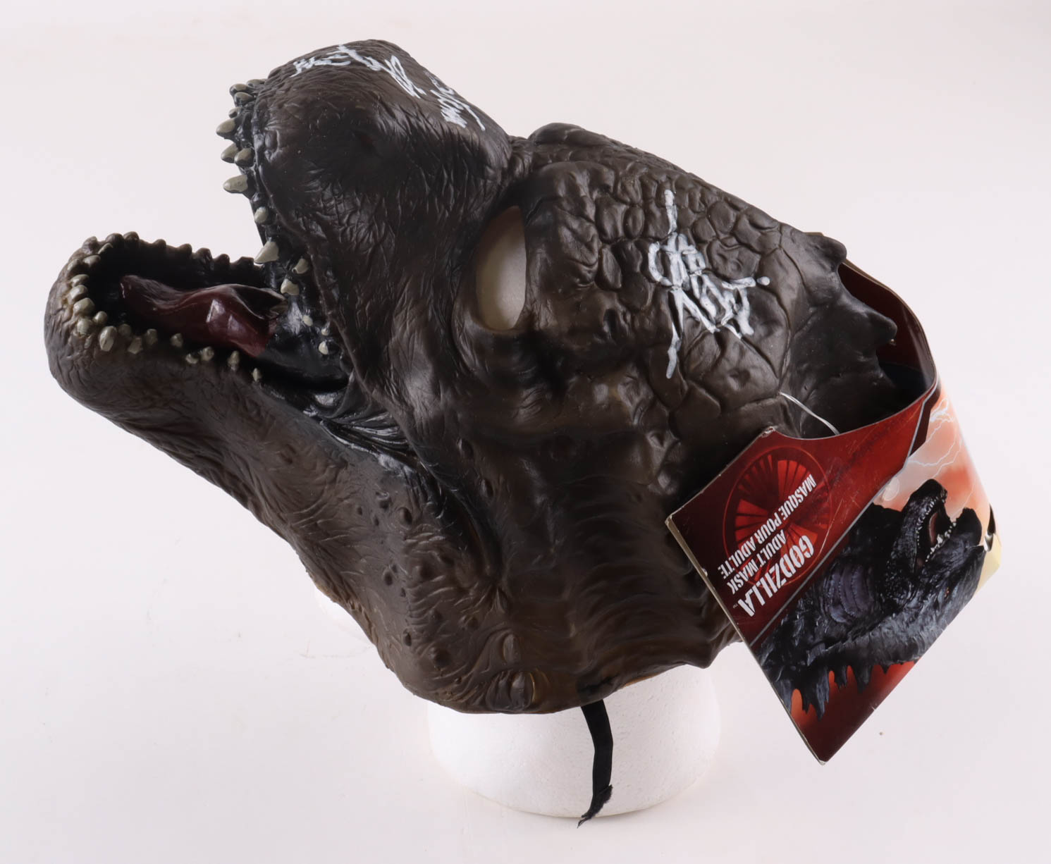 Motokuni Nakagawa & Tsutomu Kitagawa Signed "Godzilla" Mask (JSA) at PristineAuction.com Motokuni Nakagawa & Tsutomu Kitagawa Signed "Godzilla" Mask (JSA) at PristineAuction.com