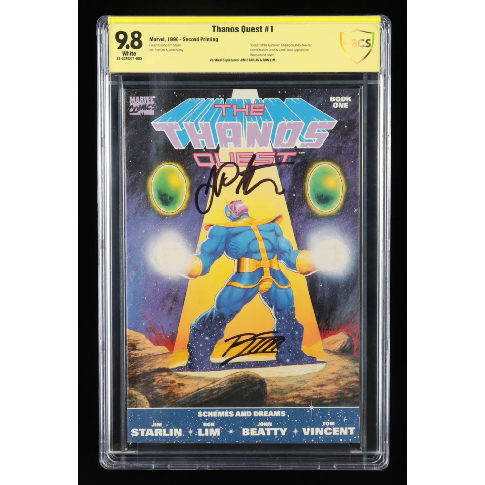 Jim Starlin & Ron Lim Signed 1990 "Thanos Quest" #1 Marvel Comic Book ...