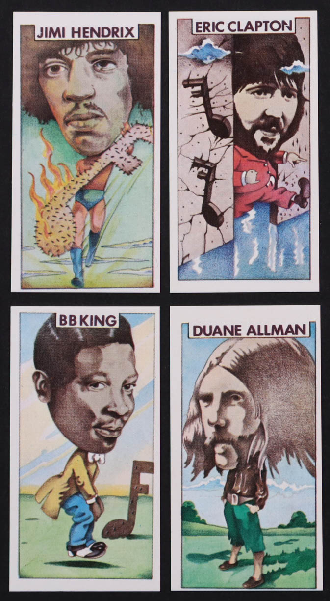 Complete Set of (16) 1976 Polydor "Guitar Legends" Cigarette Cards with Eric Clapton, B.B. King, Pete Townsend, Jimi Hendrix, Gregg Allman at PristineAuction.com Complete Set of (16) 1976 Polydor "Guitar Legends" Cigarette Cards with Eric Clapton, B.B. King, Pete Townsend, Jimi Hendrix, Gregg Allman at PristineAuction.com