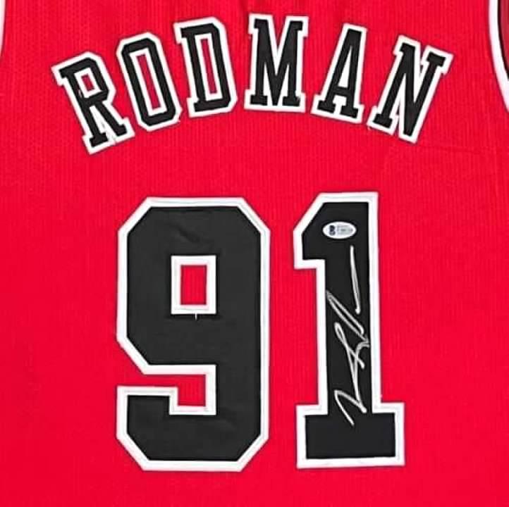 Dennis Rodman Signed Custom Framed Jersey Display (Beckett) at PristineAuction.com Dennis Rodman Signed Custom Framed Jersey Display (Beckett) at PristineAuction.com