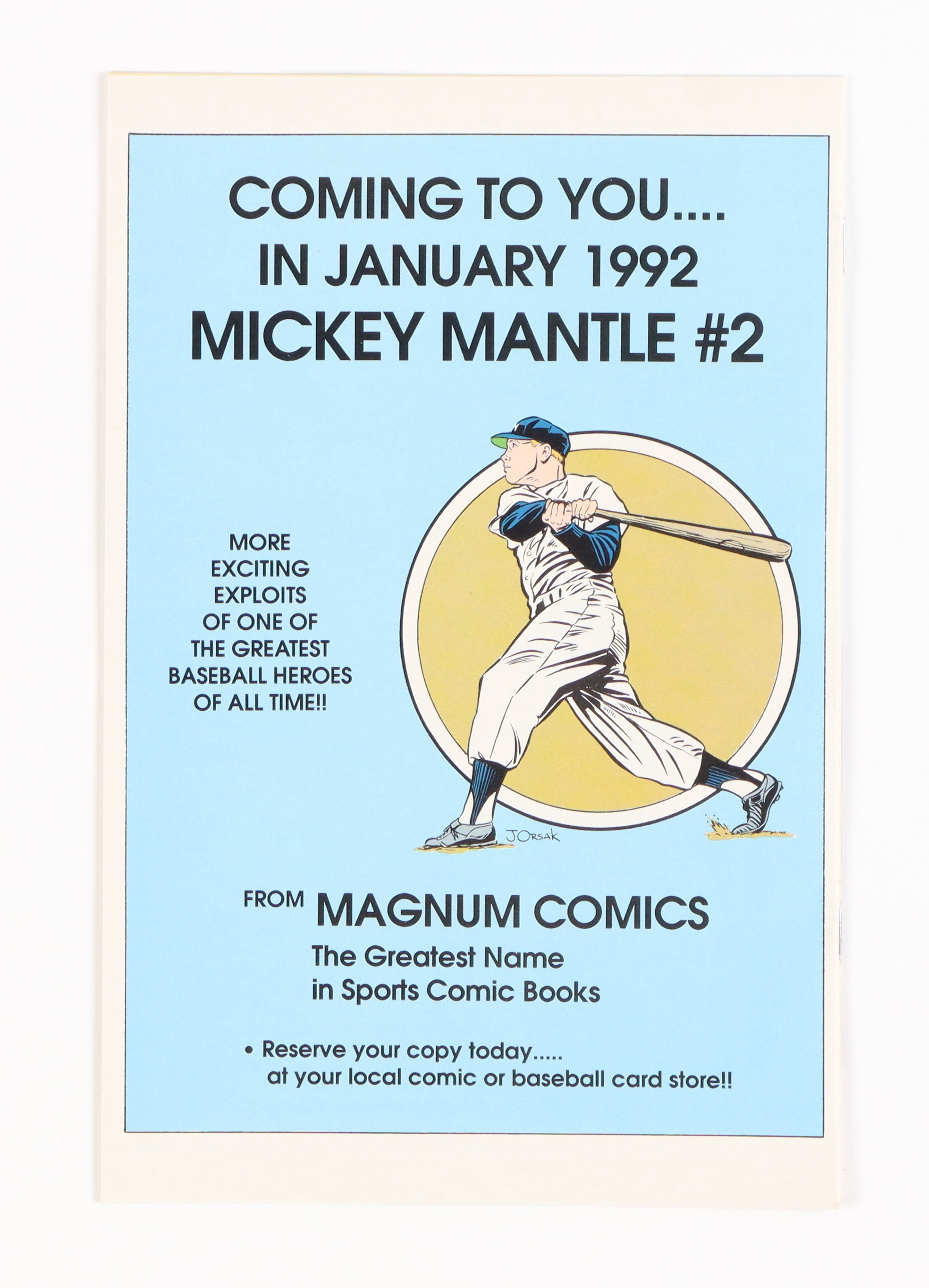 1991 "Mickey Mantle" Issue #1 Magnum Comic Book at PristineAuction.com 1991 "Mickey Mantle" Issue #1 Magnum Comic Book at PristineAuction.com