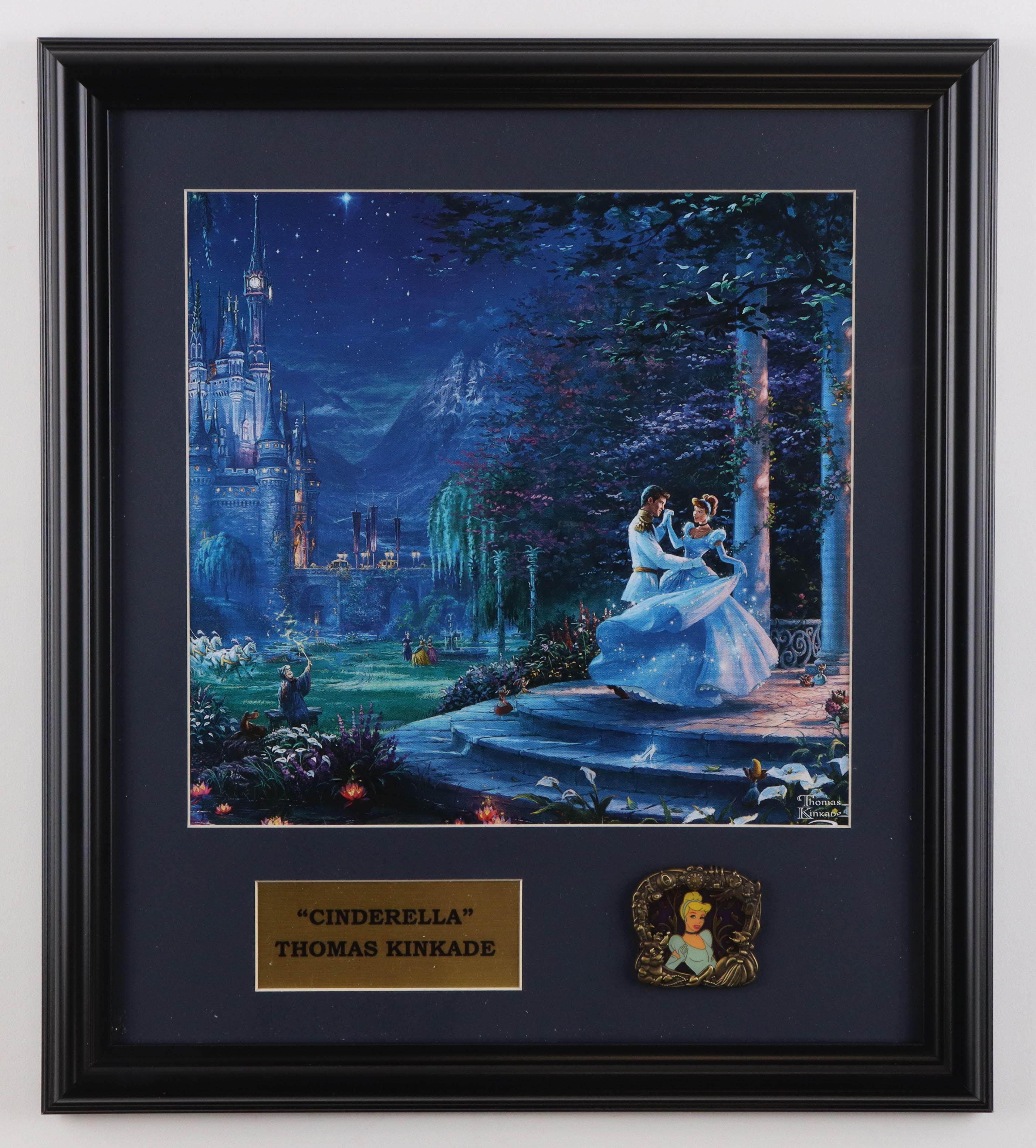 Thomas Kinkade "Cinderella" Custom Framed Print with LE Cinderella Pin at PristineAuction.com Thomas Kinkade "Cinderella" Custom Framed Print with LE Cinderella Pin at PristineAuction.com
