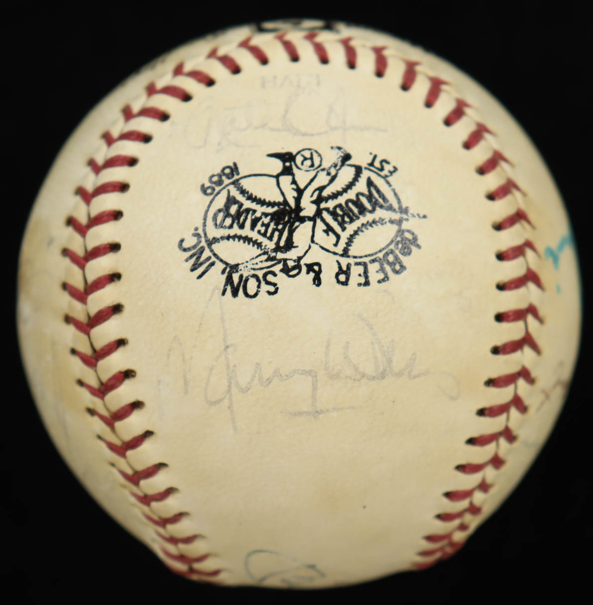 1960s Yankees & Dodgers Star Baseball Signed by (11) with Mickey Mantle, Tommy Davis, John Roseboro, Moose Skowron with Display Case & Wood Base (PSA) at PristineAuction.com 1960s Yankees & Dodgers Star Baseball Signed by (11) with Mickey Mantle, Tommy Davis, John Roseboro, Moose Skowron with Display Case & Wood Base (PSA) at PristineAuction.com