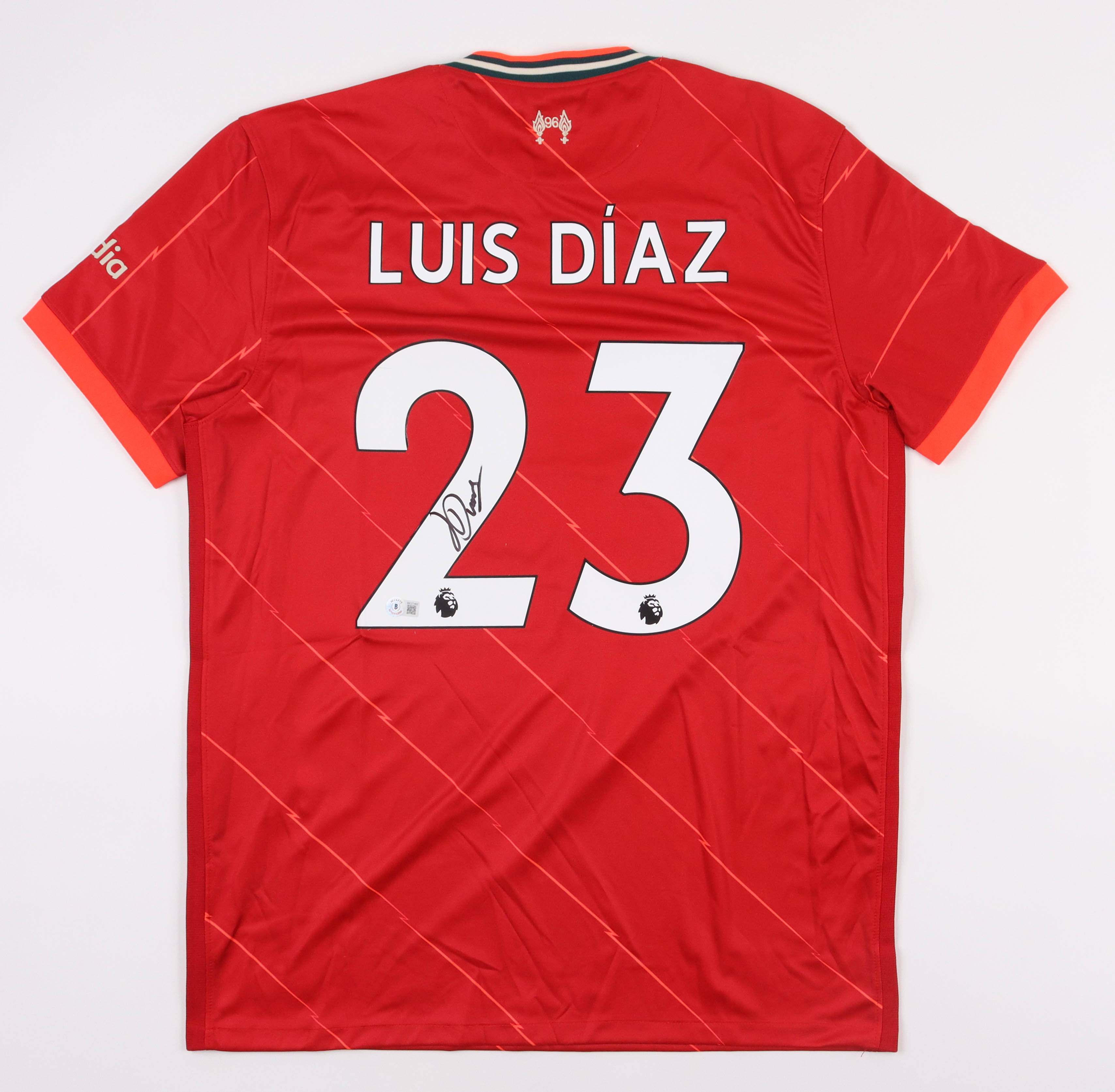 Luis Diaz Signed Liverpool Jersey (Beckett) at PristineAuction.com Luis Diaz Signed Liverpool Jersey (Beckett) at PristineAuction.com