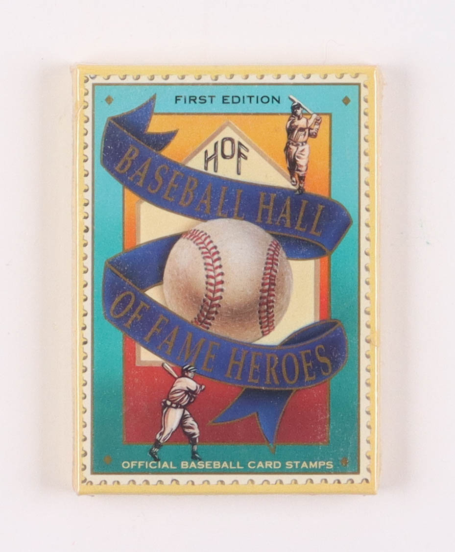 First Edition Baseball Hall of Fame Heroes Set of (12) Baseball Card Stamps at PristineAuction.com First Edition Baseball Hall of Fame Heroes Set of (12) Baseball Card Stamps at PristineAuction.com