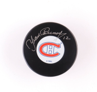 Yvan Cournoyer Signed Canadiens Logo Hockey Puck (Schwartz & Frozen Pond) at PristineAuction.com