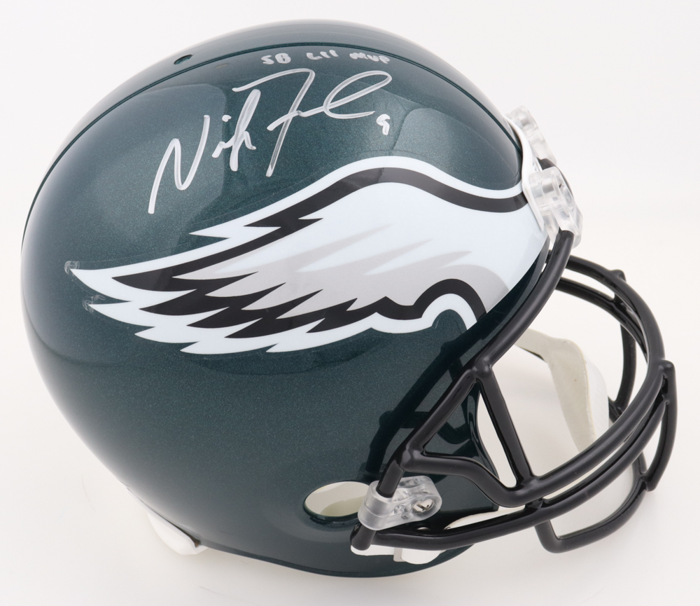 Nick Foles Signed Eagles Full Size Helmet Inscribed "SB LII MVP" (Steiner & Fanatics) at PristineAuction.com Nick Foles Signed Eagles Full Size Helmet Inscribed "SB LII MVP" (Steiner & Fanatics) at PristineAuction.com