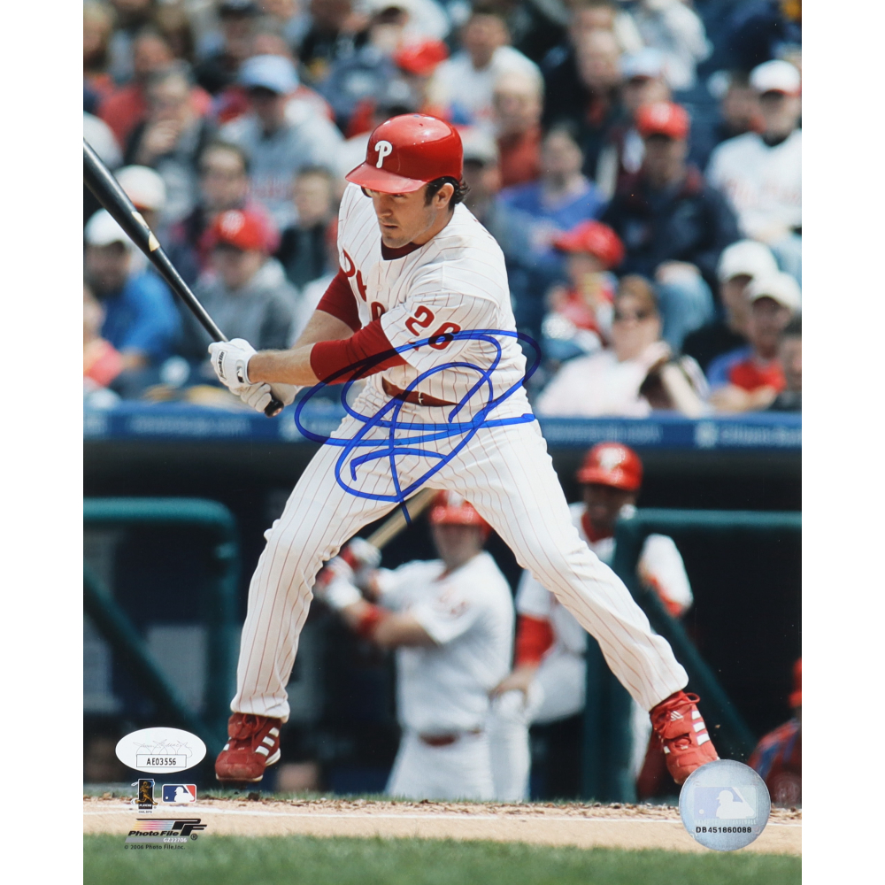 Chase Utley Signed Phillies 8x10 Photo (JSA) Pristine Auction