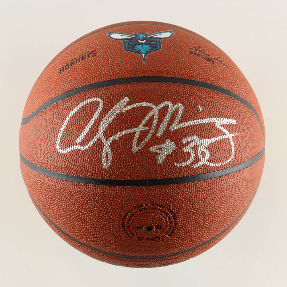 Maillot De Basket Vintage Des Hornets Signé Alonzo Mourning - Certifié Schwartz - Modèle 1994 Violet Authentique