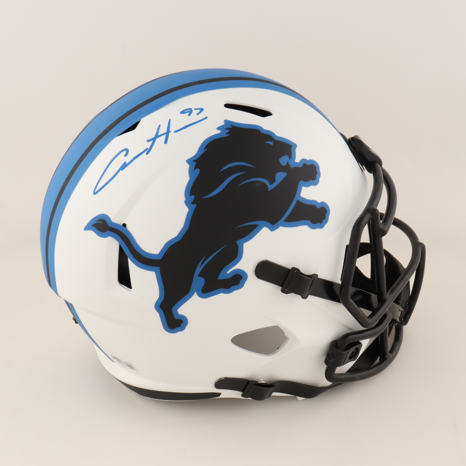Aidan Hutchinson Signed Lions Full Size Lunar Eclipse Alternate Speed Helmet (Beckett) at PristineAuction.com Aidan Hutchinson Signed Lions Full Size Lunar Eclipse Alternate Speed Helmet (Beckett) at PristineAuction.com