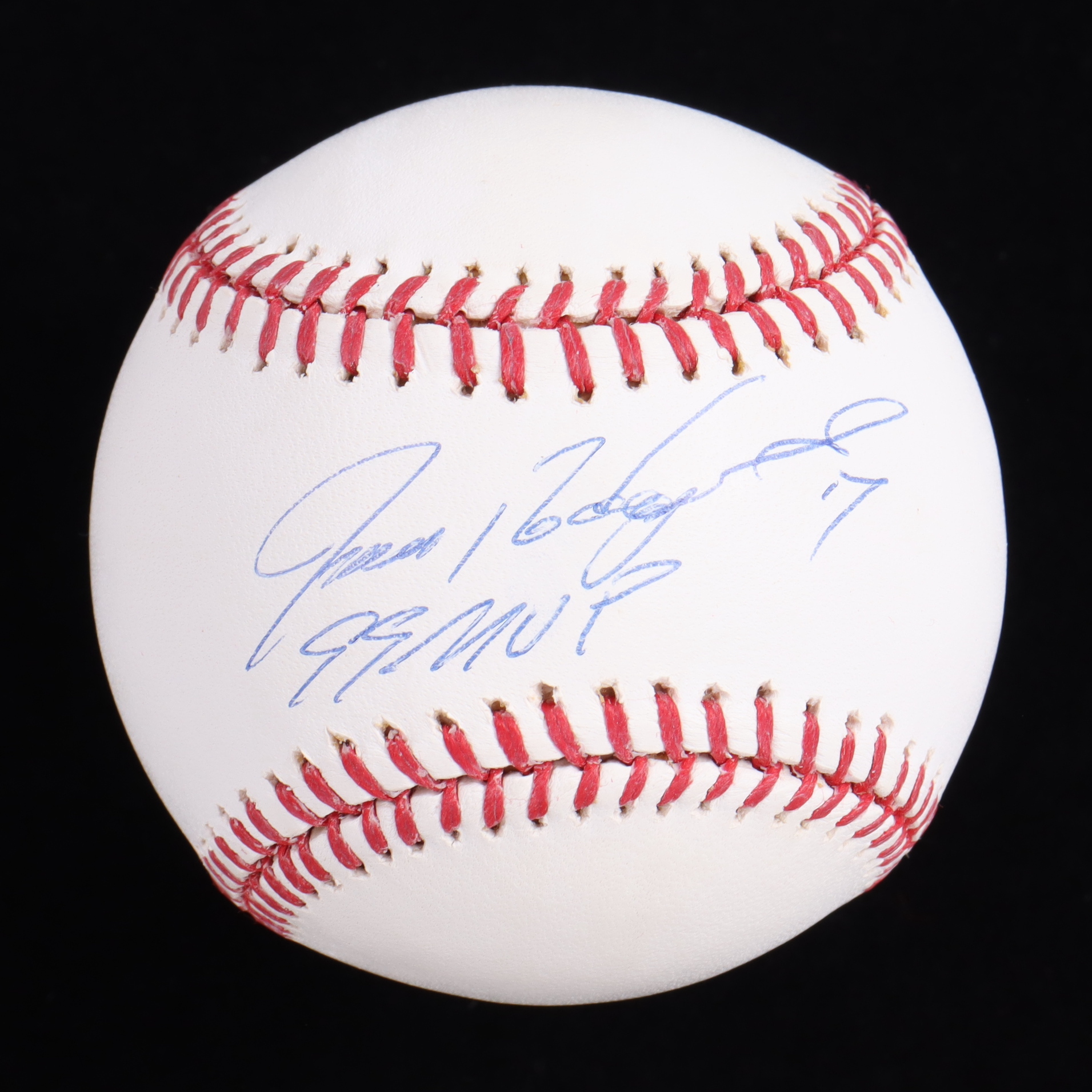 Ivan "Pudge" Rodriguez Signed OML Baseball Inscribed "99 MVP" (MLB & Steiner & Rodriguez) at PristineAuction.com Ivan "Pudge" Rodriguez Signed OML Baseball Inscribed "99 MVP" (MLB & Steiner & Rodriguez) at PristineAuction.com