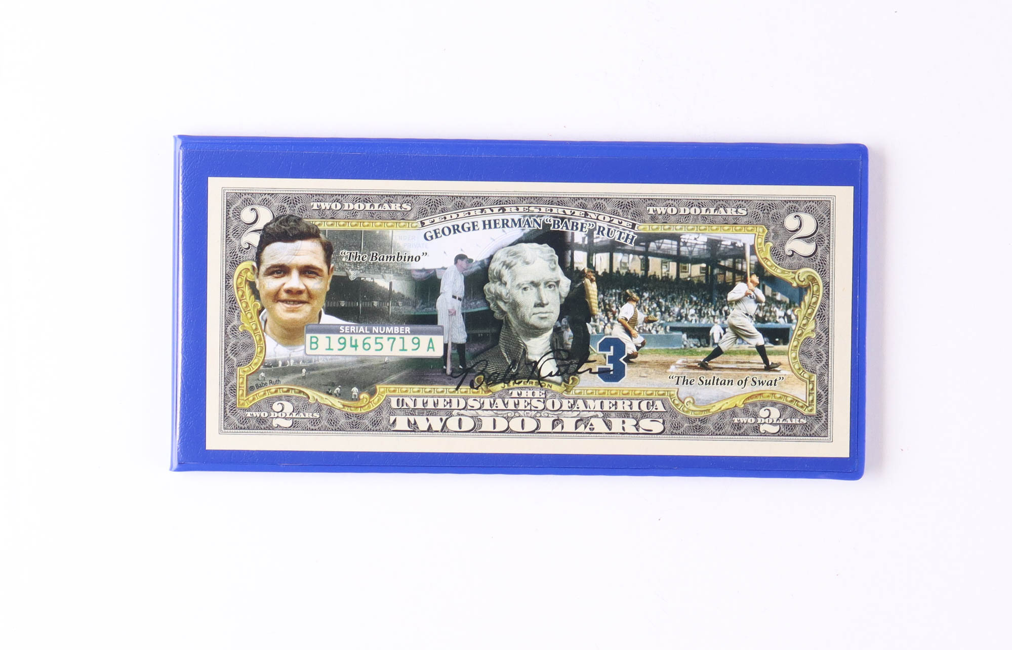 thumbnail image 2 of Babe Ruth Americana $2 Bill – Uncirculated 2017 – Officially Licensed US Tender 2 of 4