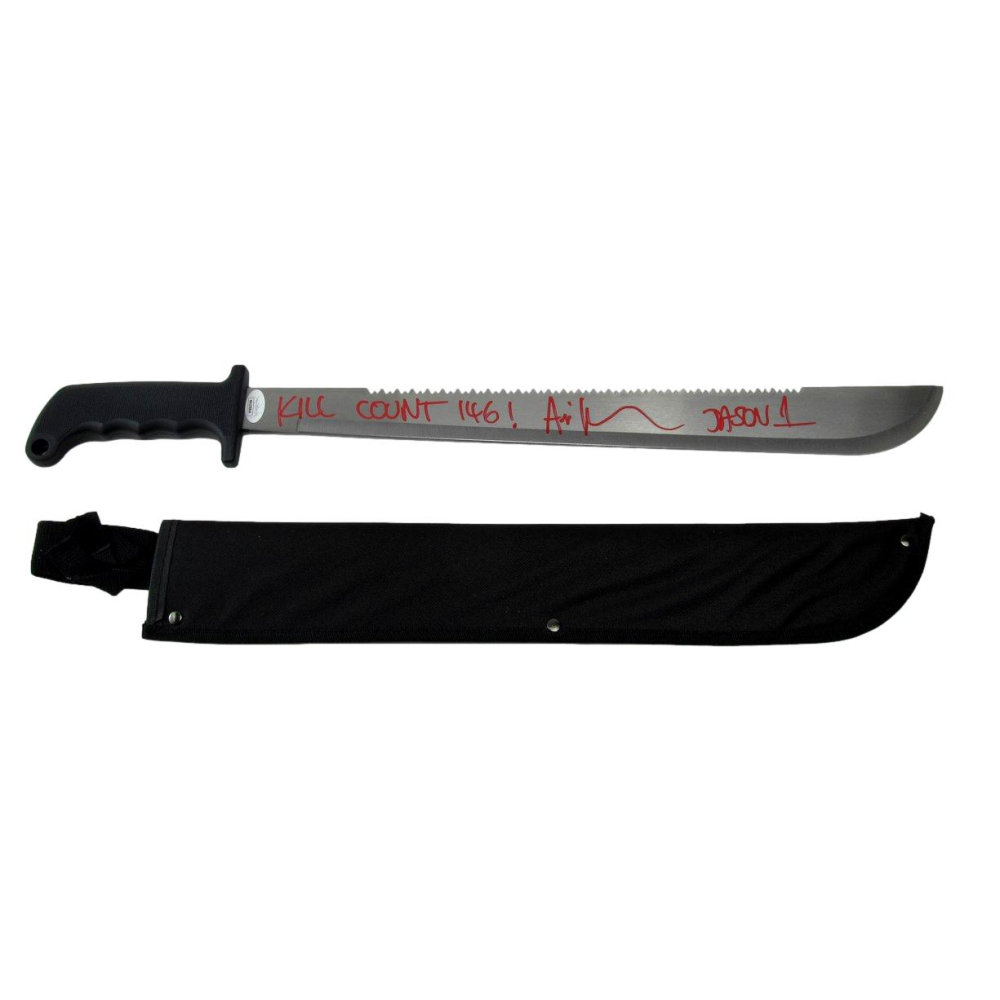 Ari Lehman Signed "Friday the 13th" Genuine 22" Steel Machete Inscribed "Jason 1" & "Kill Count