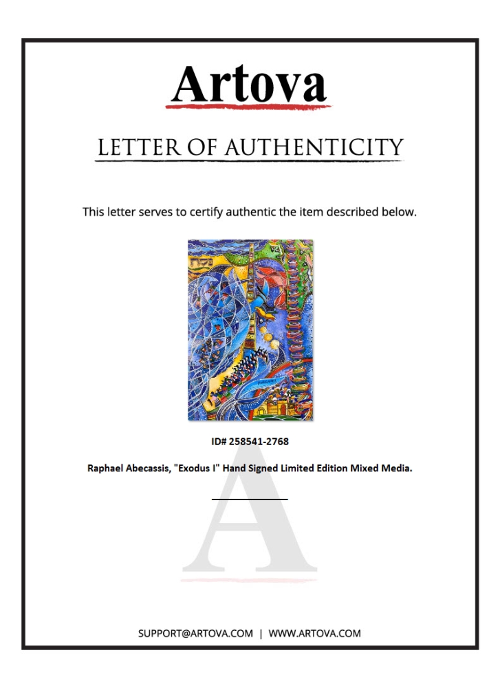 "Exodus I" LE 13x9 Serigraph with Gold Foil by Rafael Abecassis (Artova) at PristineAuction.com "Exodus I" LE 13x9 Serigraph with Gold Foil by Rafael Abecassis (Artova) at PristineAuction.com