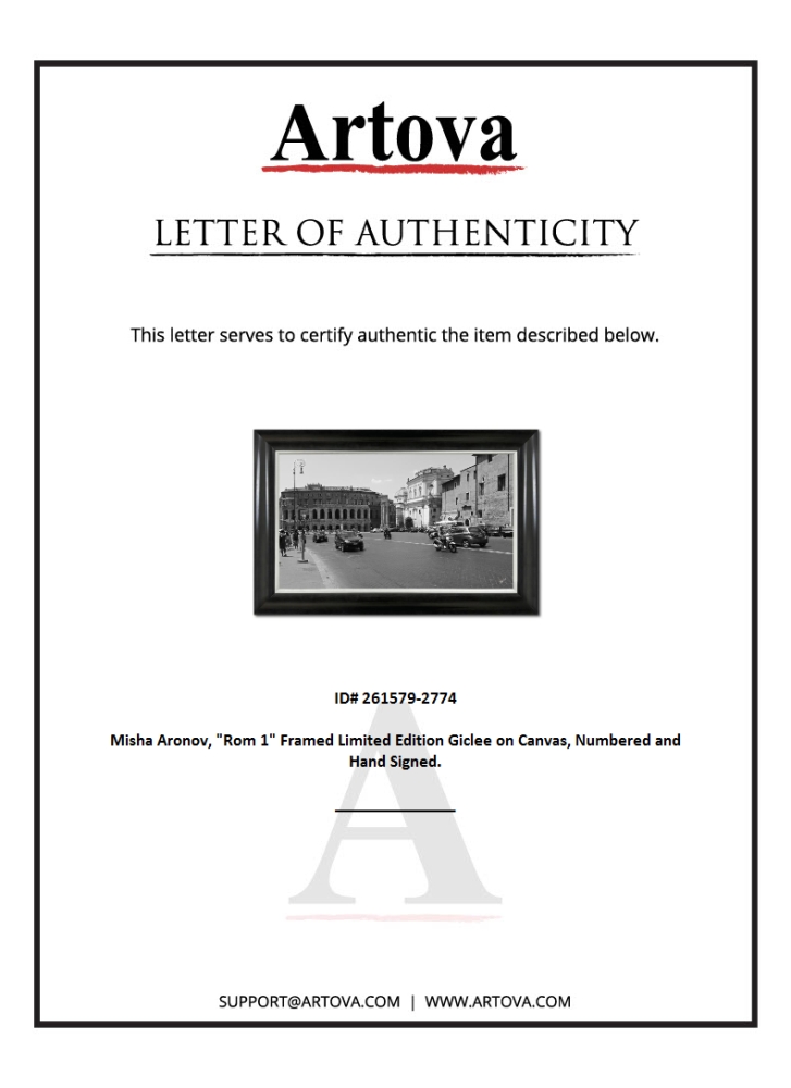 "Rom 1" LE 26x39 Custom Framed Giclee on Canvas by Misha Aronov (Artova) at PristineAuction.com "Rom 1" LE 26x39 Custom Framed Giclee on Canvas by Misha Aronov (Artova) at PristineAuction.com