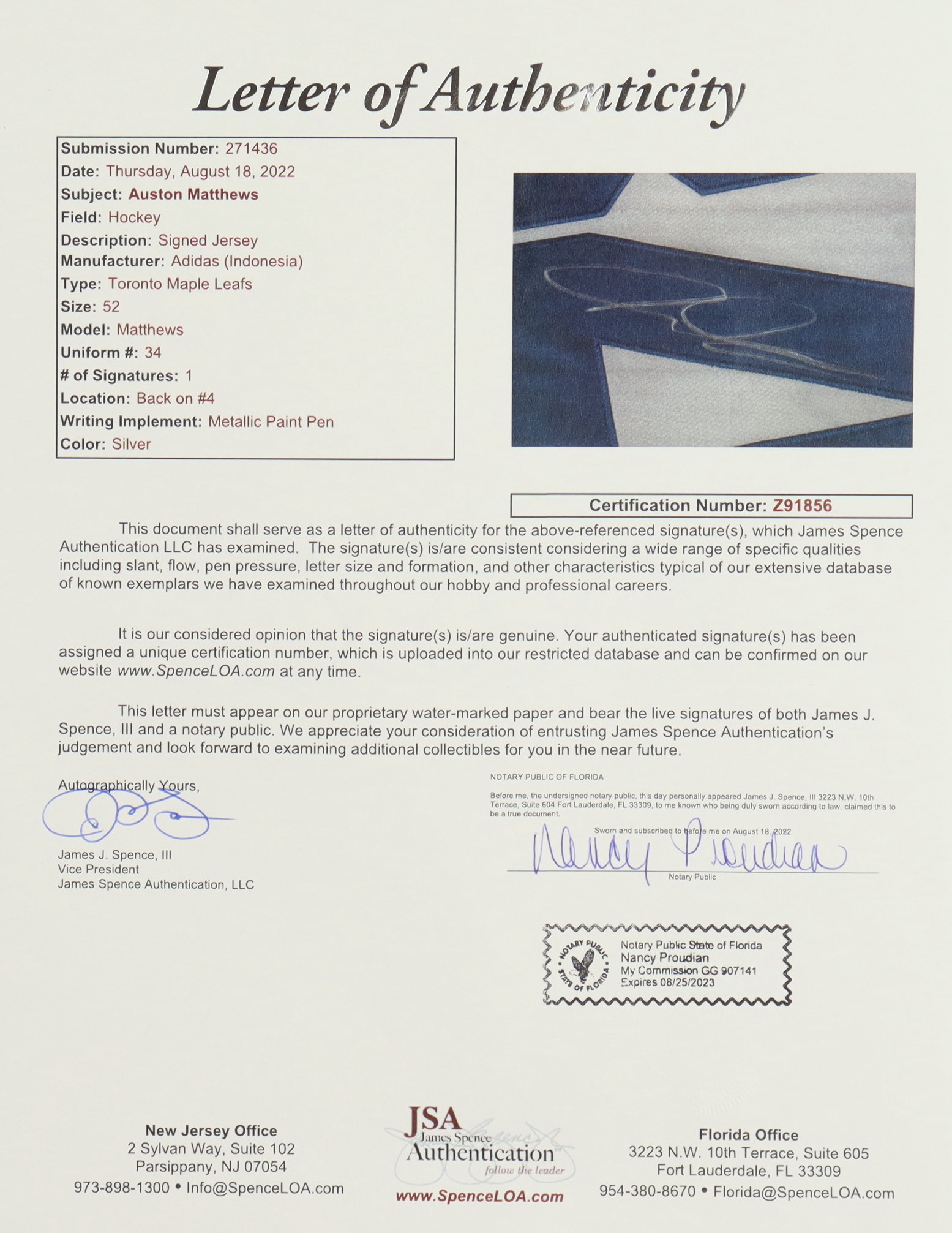 Auston Matthews Signed Maple Leafs Jersey (JSA) at PristineAuction.com Auston Matthews Signed Maple Leafs Jersey (JSA) at PristineAuction.com