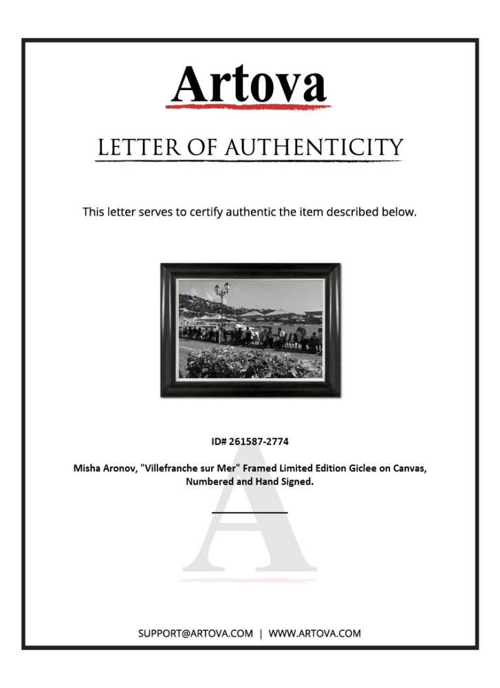 "Villefranche sur Mer" LE 31x42 Custom Framed Giclee on Canvas by Misha Aronov (Artova) at PristineAuction.com "Villefranche sur Mer" LE 31x42 Custom Framed Giclee on Canvas by Misha Aronov (Artova) at PristineAuction.com