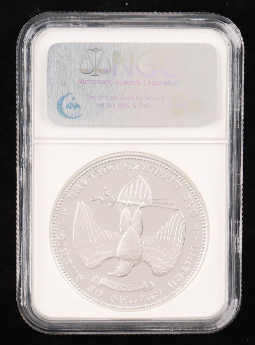 2006 Private Issue George T. Morgan Union 1876 Design $100 One Hundred Dollar Silver Coin (NGC Gem Proof) at PristineAuction.com 2006 Private Issue George T. Morgan Union 1876 Design $100 One Hundred Dollar Silver Coin (NGC Gem Proof) at PristineAuction.com