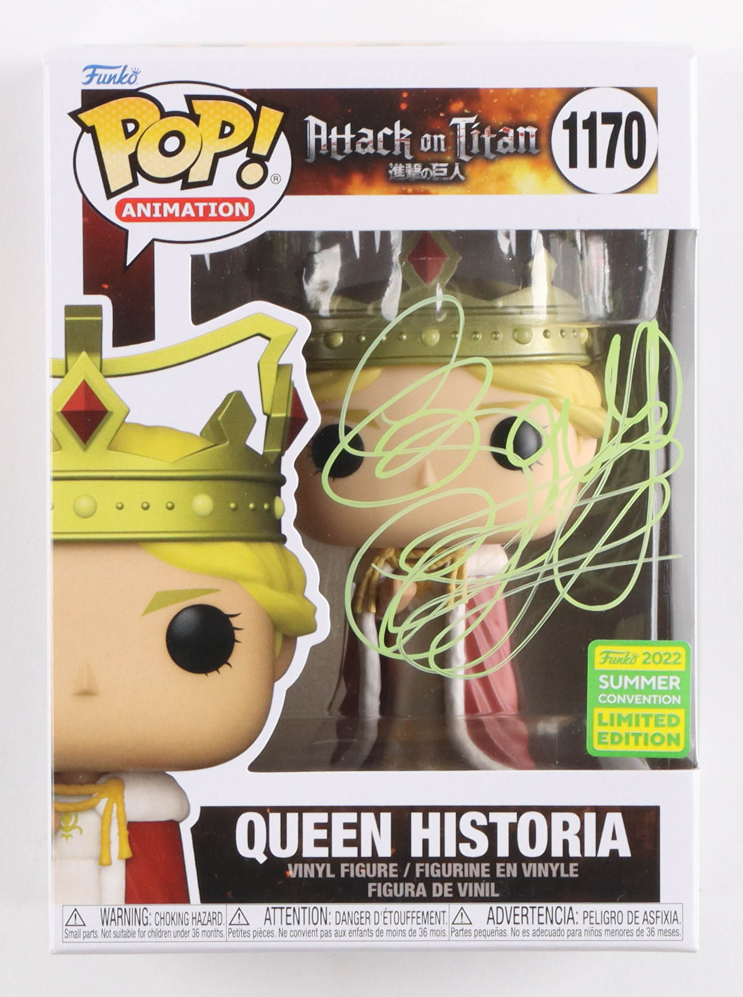 Bryn Apprill Signed "Attack on Titan" #1170 Queen Historia Funko Pop! Vinyl Figure (JSA) at PristineAuction.com Bryn Apprill Signed "Attack on Titan" #1170 Queen Historia Funko Pop! Vinyl Figure (JSA) at PristineAuction.com